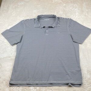 Vineyard Vines Navy & White Thin-Striped Polo